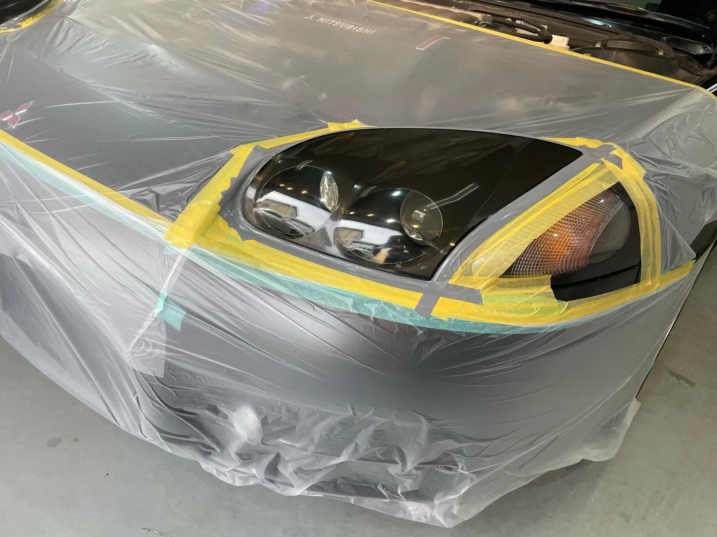 三菱GTOのヘッドライト研磨＋スチーム施工のご依頼。